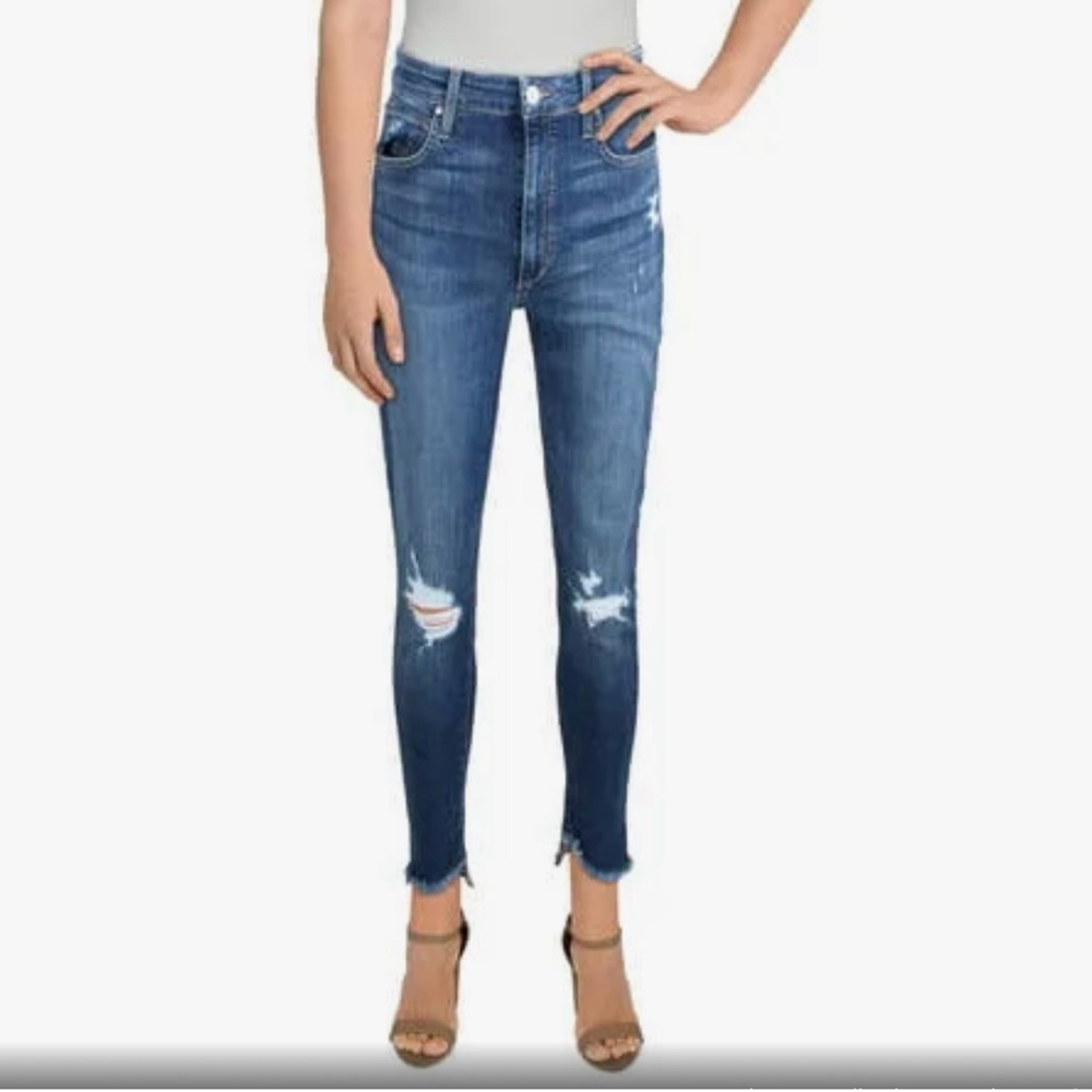 Joe's Michelle Denim Jeans Raw Hem Distressed Stretch High Rise Skinny 29